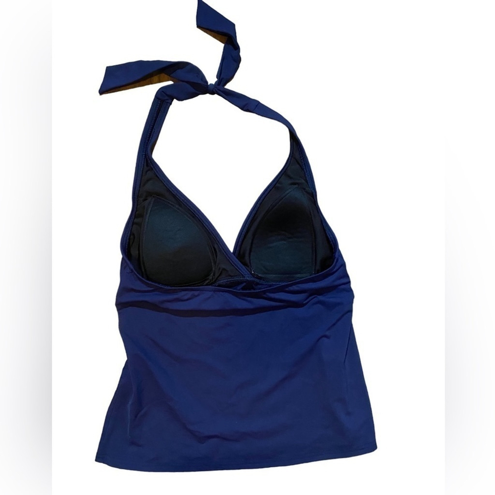 Lands End Navy Halter Tankini Top Size 4 - Picture 3 of 4